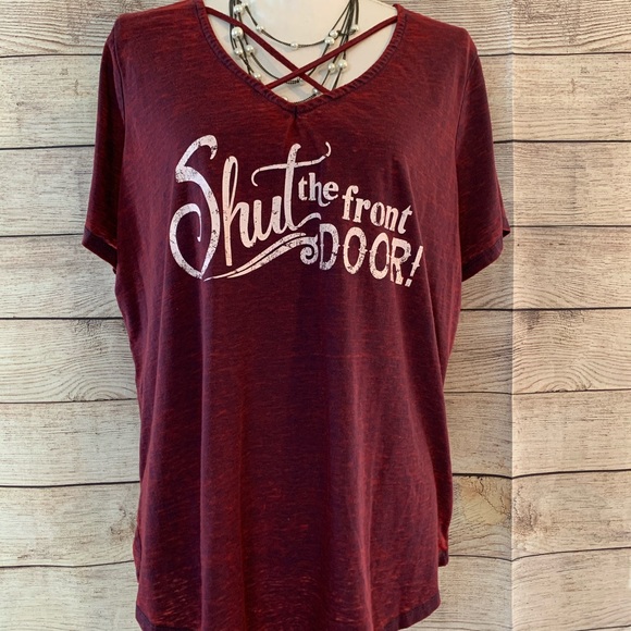 Maurices Tops - Shut the front door graphic tee by Maurices
